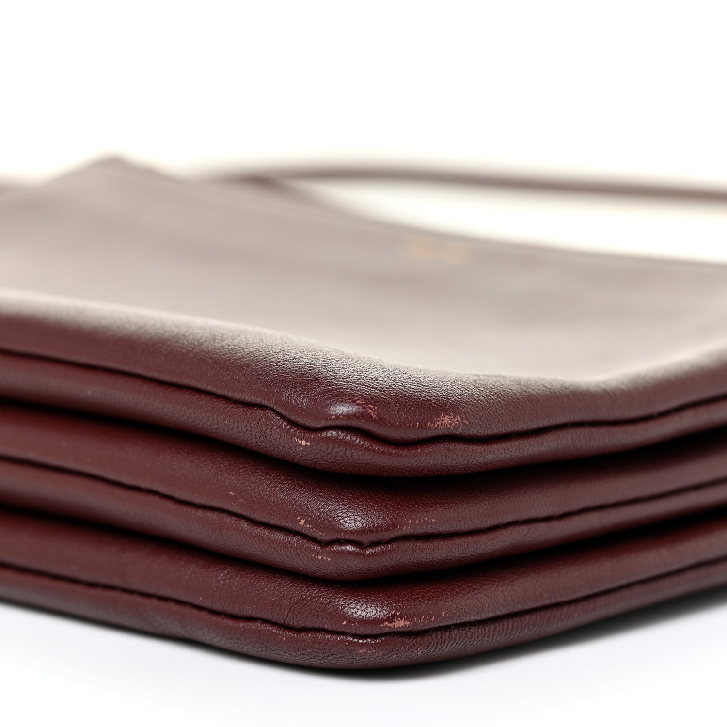 Celine Smooth Lambskin Small Trio Crossbody Bag Burgundy 9 of 12