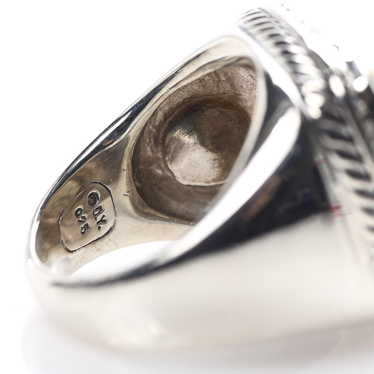 David Yurman Sterling Silver 18K Yellow Gold Diamond 14mm Albion Statement Ring 54 6.75 5 of 5