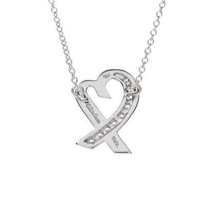 Tiffany 18K White Gold Diamond Small Paloma Picasso Loving Heart Necklace 7 of 8