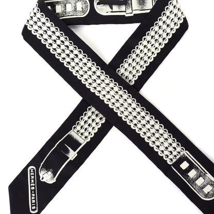 Hermes Silk Le Tresor De Medor Twilly Black White 2 of 6