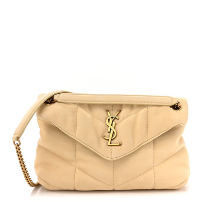 Saint Laurent Lambskin Quilted Small Loulou Puffer Monogram Chain Satchel Crema Soft 1 of 13