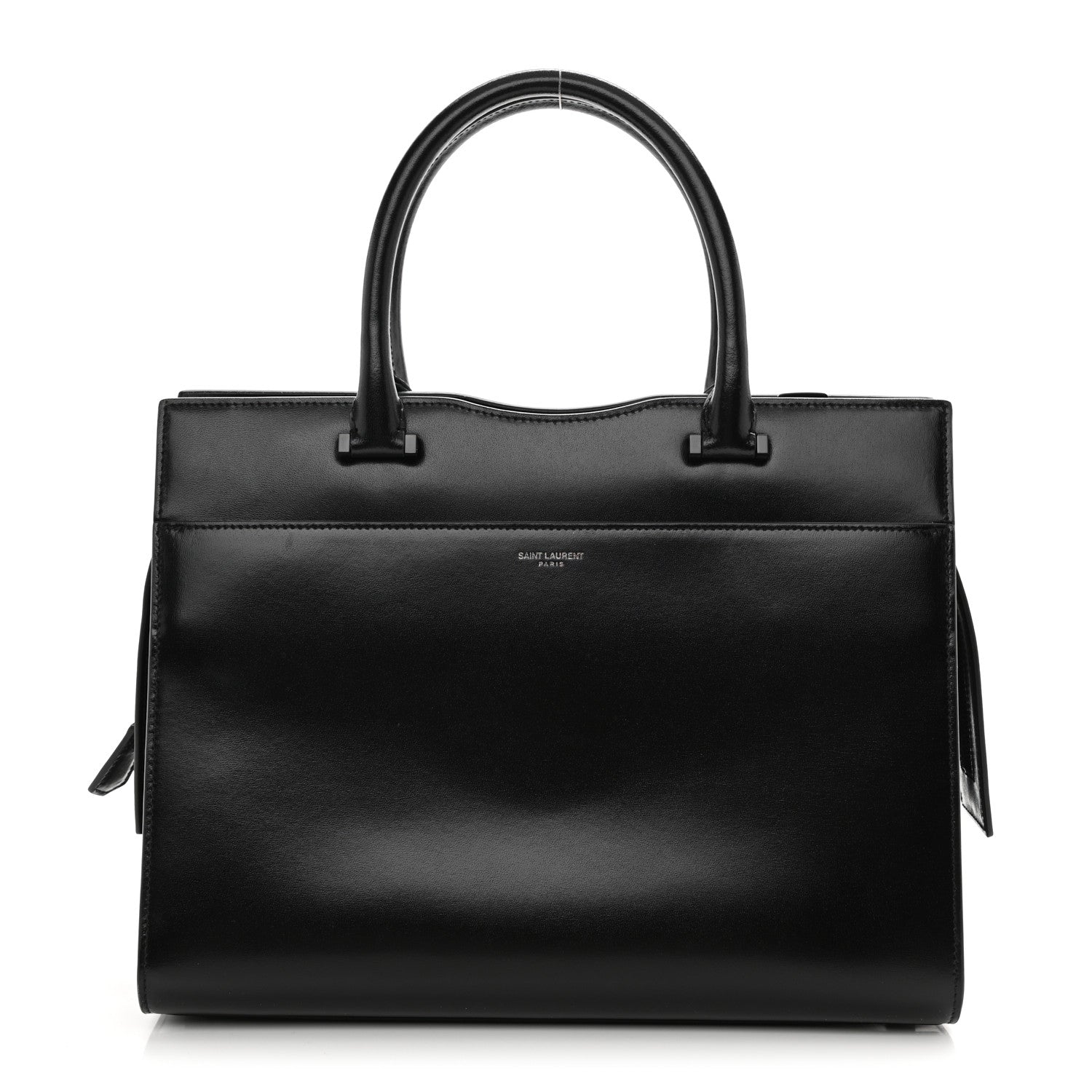 Saint Laurent Shiny Calfskin Medium Uptown Tote Black 1 of 9