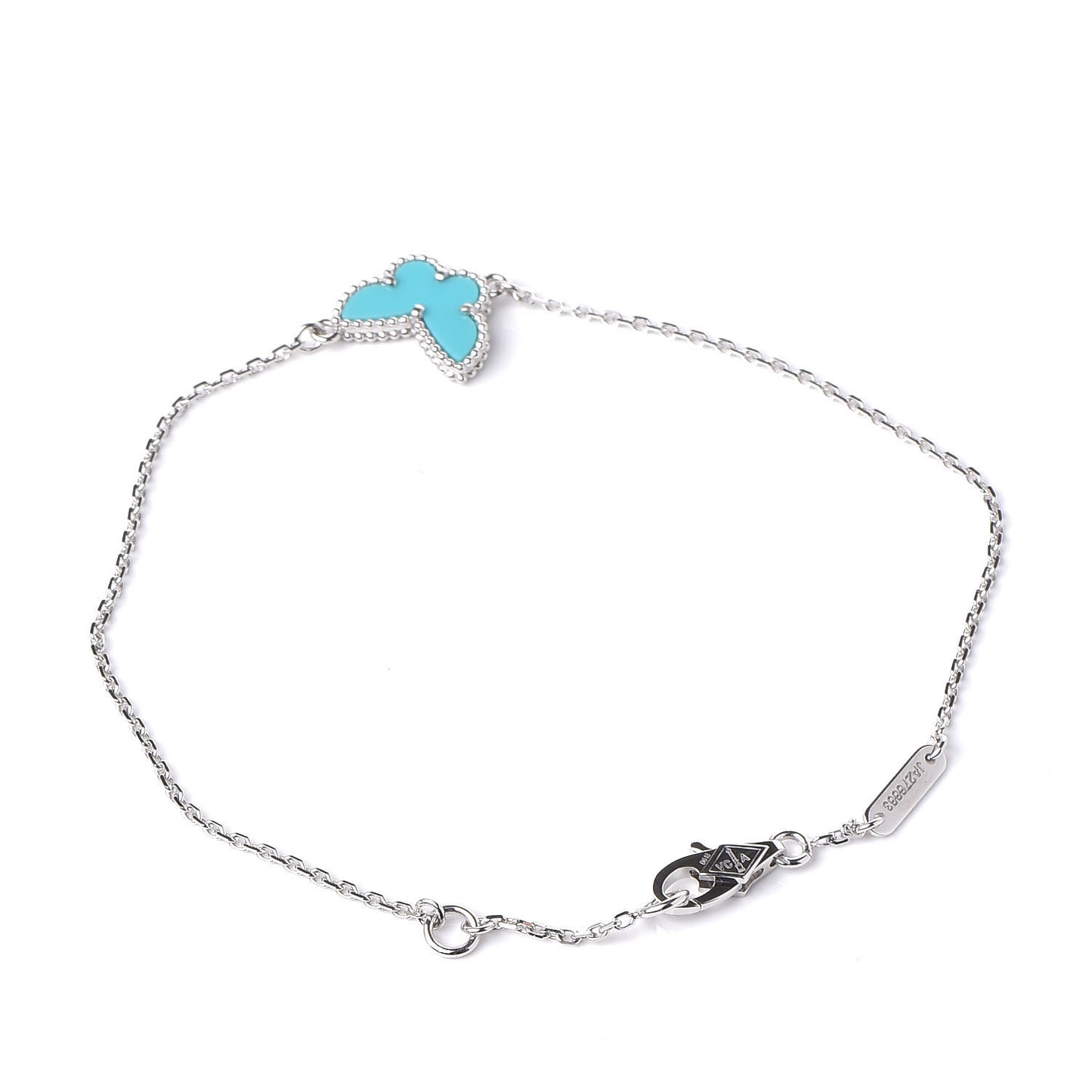 18K White Gold Turquoise Sweet Alhambra Butterfly Bracelet