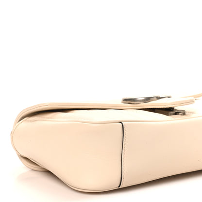 Gucci Calfskin Matelasse Aria Small GG Marmont Shoulder Bag Mystic White 9 of 10