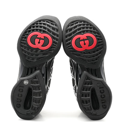 Gucci Tela Retino Mesh Crystal Suede GG Monogram Womens Gucci Run Sneakers 35.5 Black Silver 5 of 7
