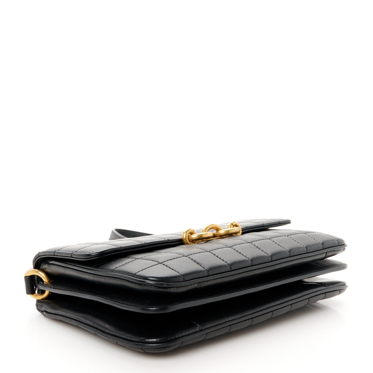 Saint Laurent Lambskin Carre Quilted Le Maillon Satchel Black 4 of 11