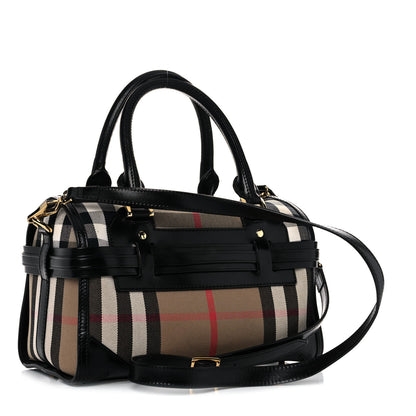 Burberry House Check Bridle Calfskin Medium Alchester Bowling Bag Black 3 of 18