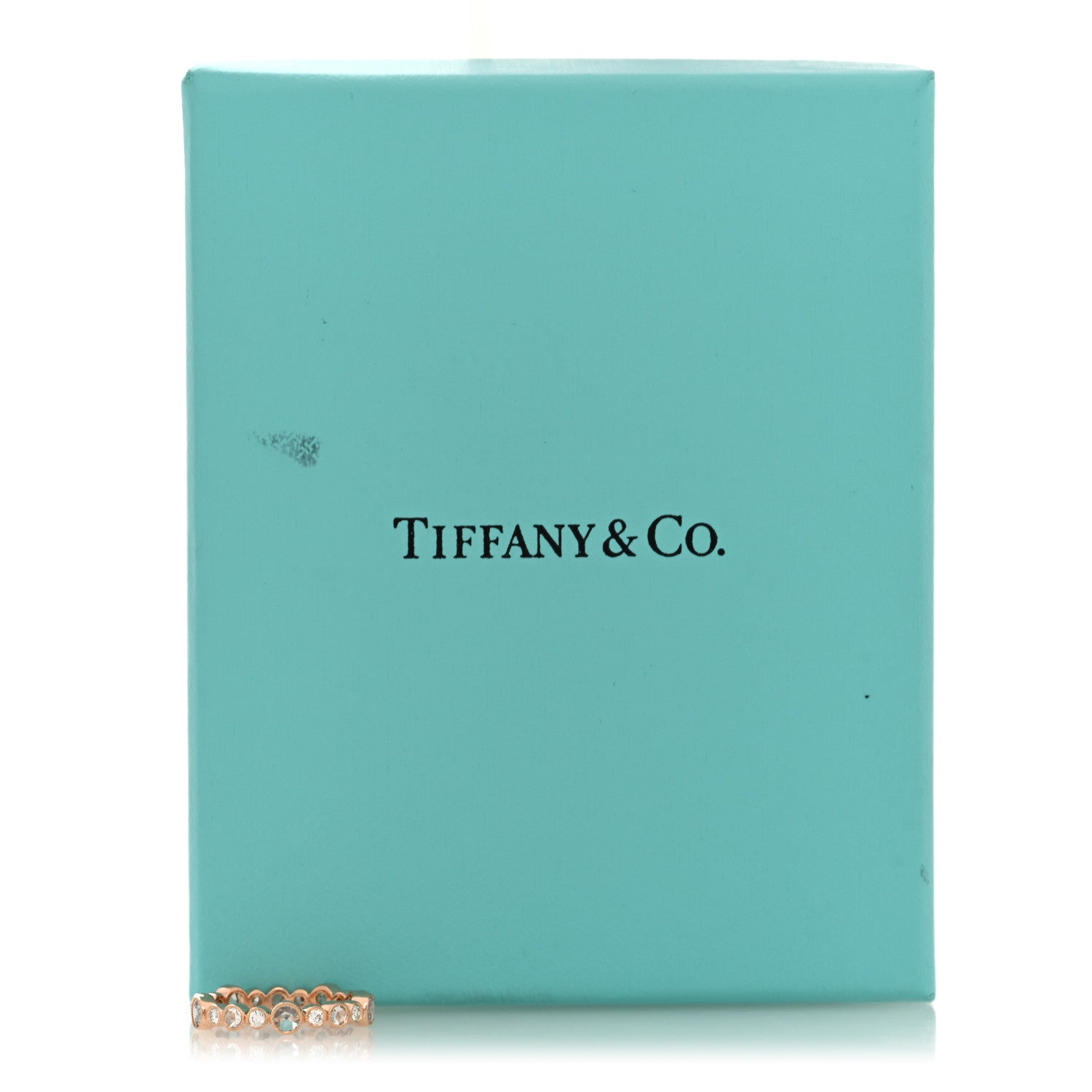 Tiffany 18K Rose Gold Diamond Narrow Cobblestone Band Ring 47 4 5 of 5