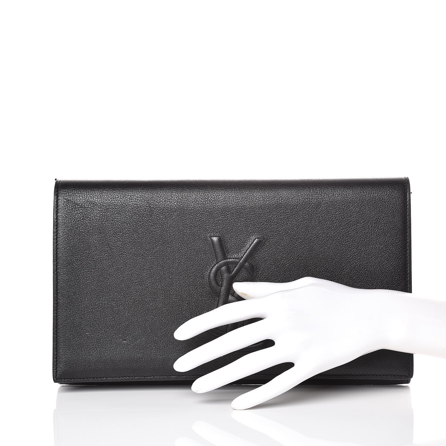 Saint Laurent Calfskin Monogram Large Belle De Jour Clutch Black 2 of 6