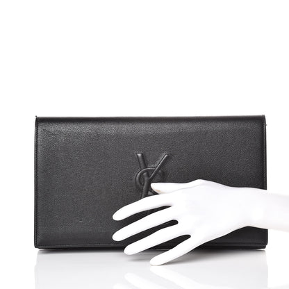 Saint Laurent Calfskin Monogram Large Belle De Jour Clutch Black 2 of 6