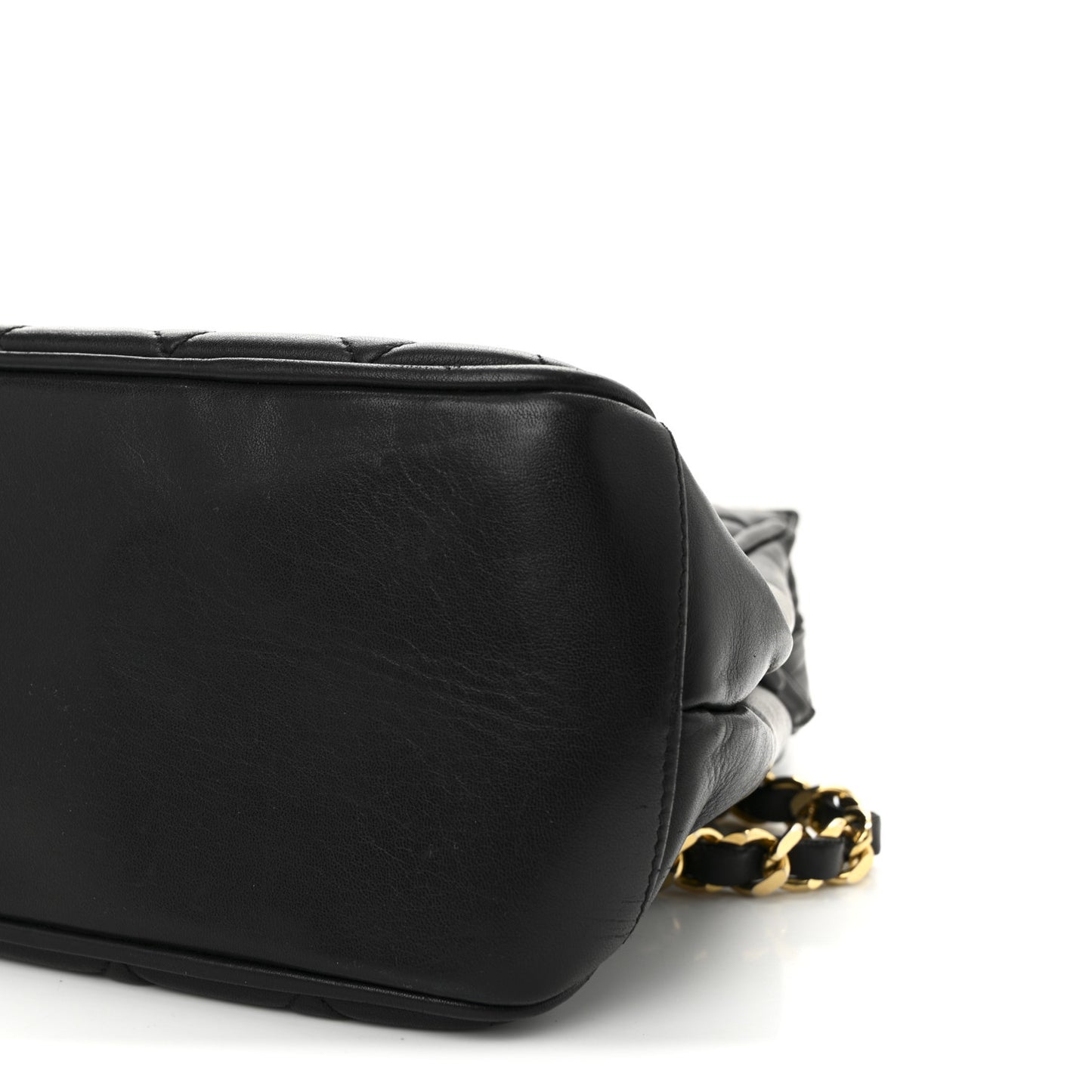 Lambskin Quilted Shopping Tote Black