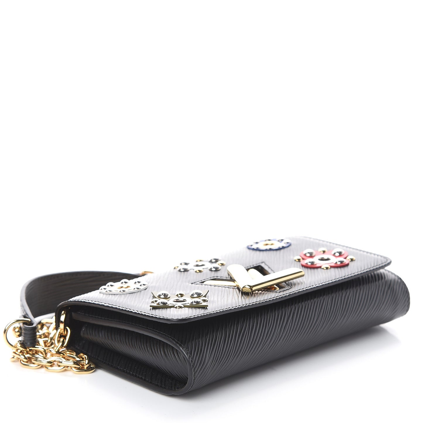 Epi Mechanical Flowers Twist Chain Wallet Black