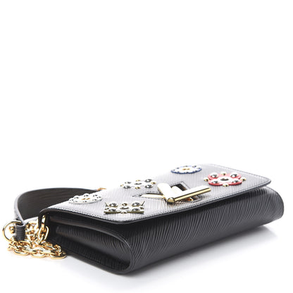 Louis Vuitton Epi Mechanical Flowers Twist Chain Wallet Black 3 of 7