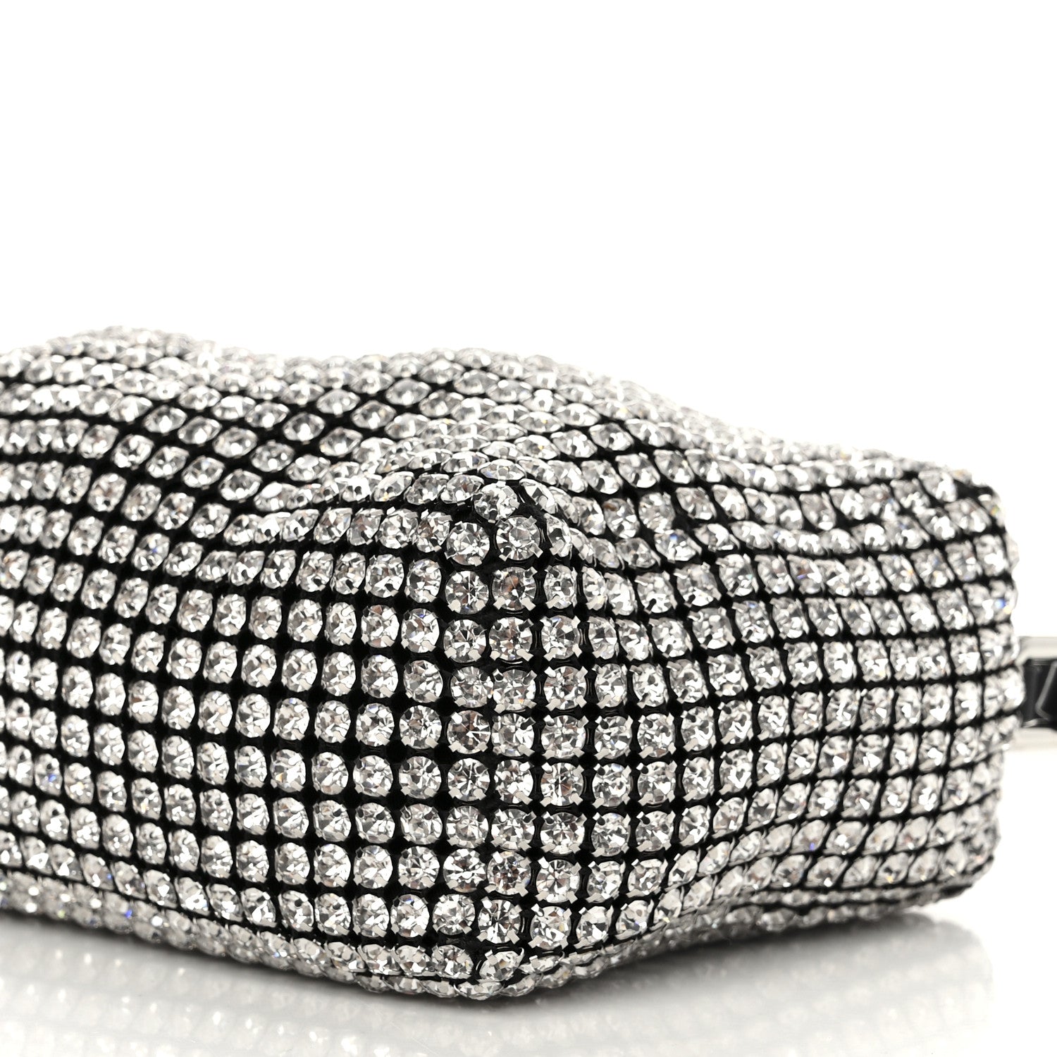 Alexander Wang Mesh Crystal Rhinestone Mini Heiress Pouch Black Silver 11 of 11
