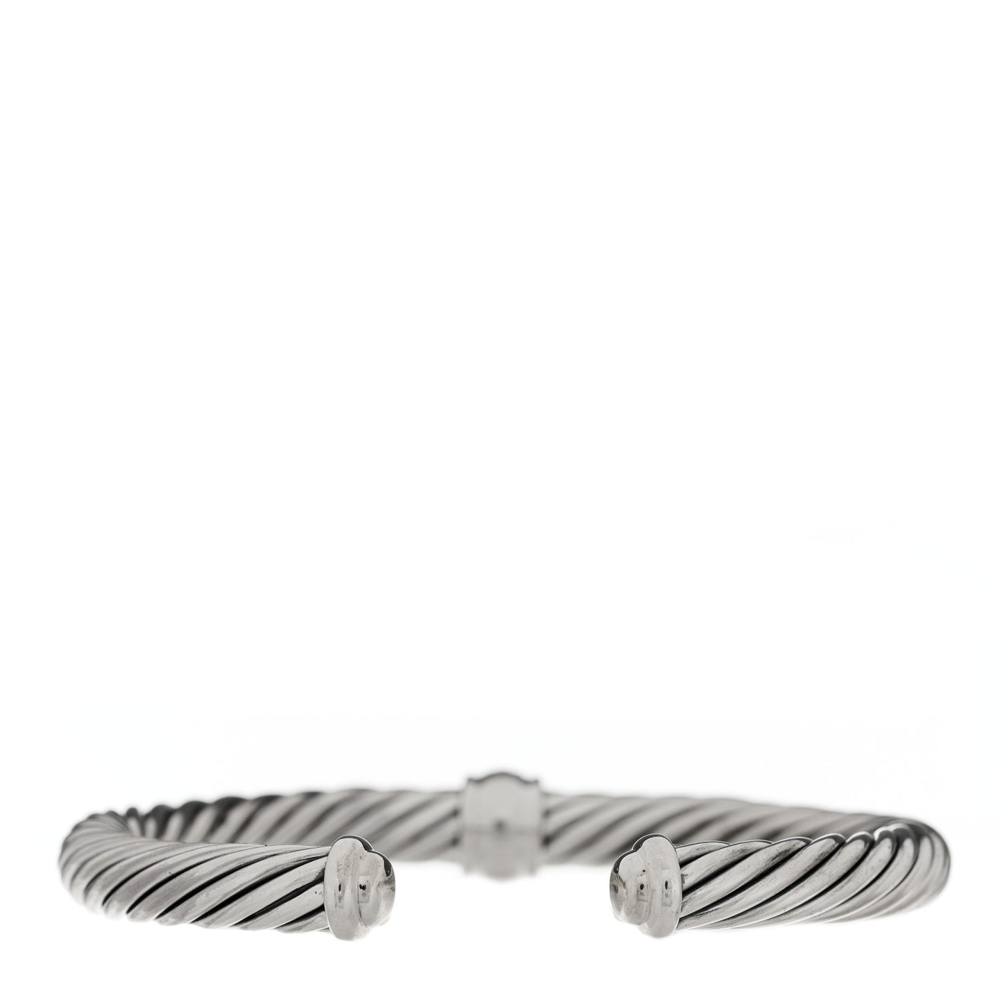 Sterling Silver Black Diamond 7mm Cable Classics Station Bracelet