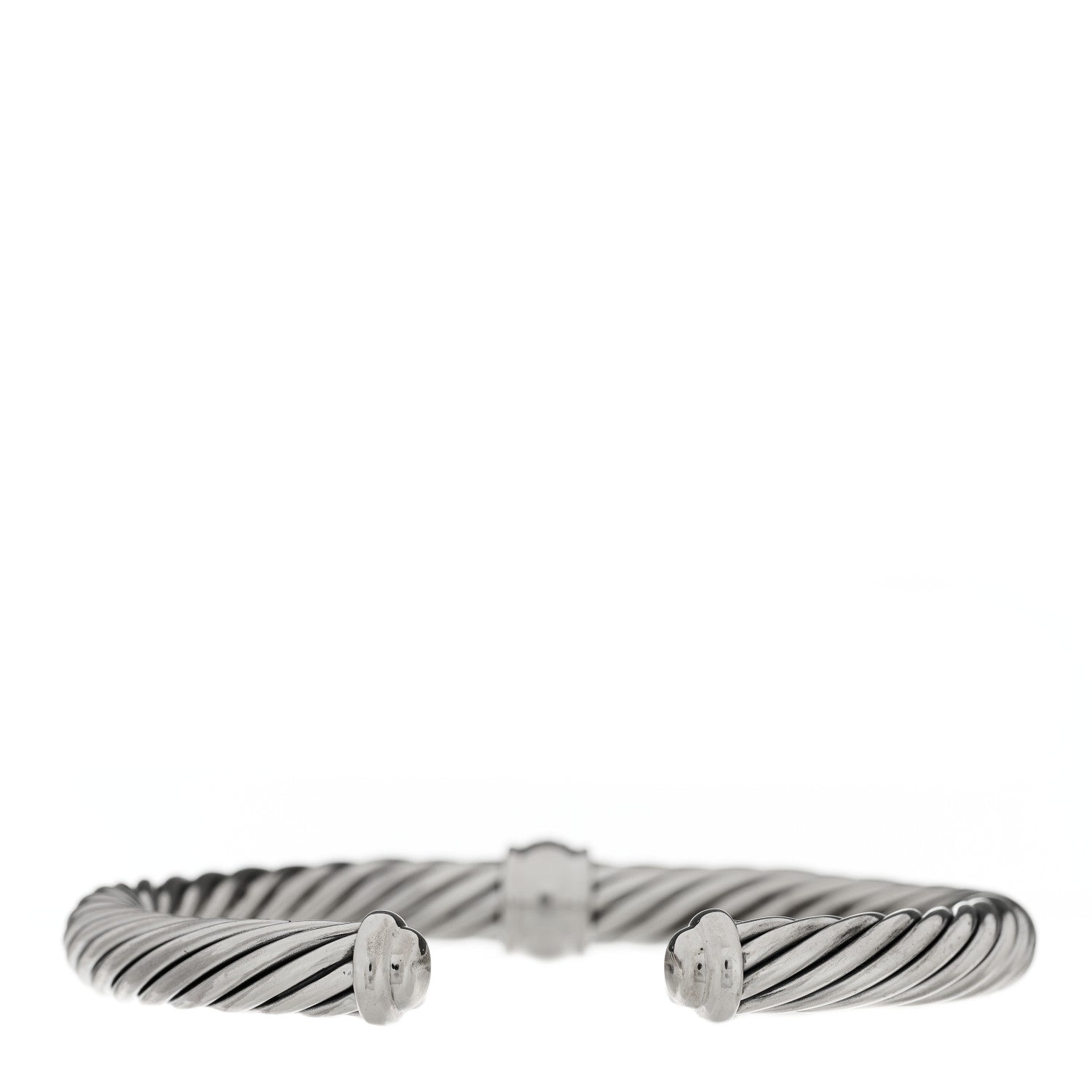 David Yurman Sterling Silver Black Diamond 7mm Cable Classics Station Bracelet 2 of 4