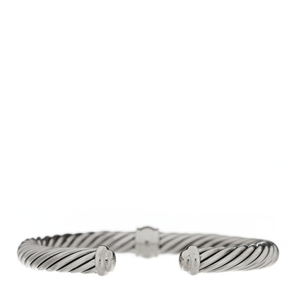 David Yurman Sterling Silver Black Diamond 7mm Cable Classics Station Bracelet 2 of 4