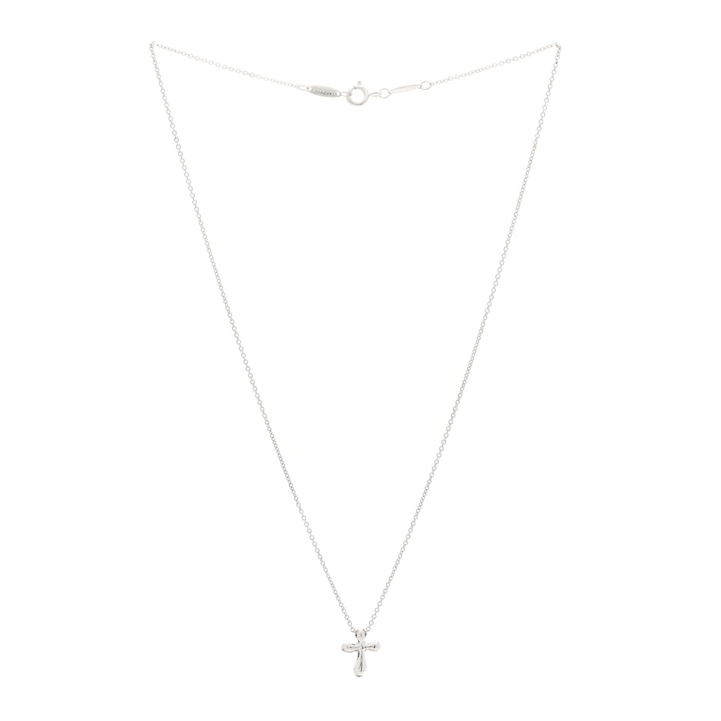 Sterling Silver 12mm Elsa Peretti Cross Pendant Necklace