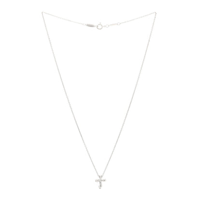 Tiffany Sterling Silver 12mm Elsa Peretti Cross Pendant Necklace 2 of 5