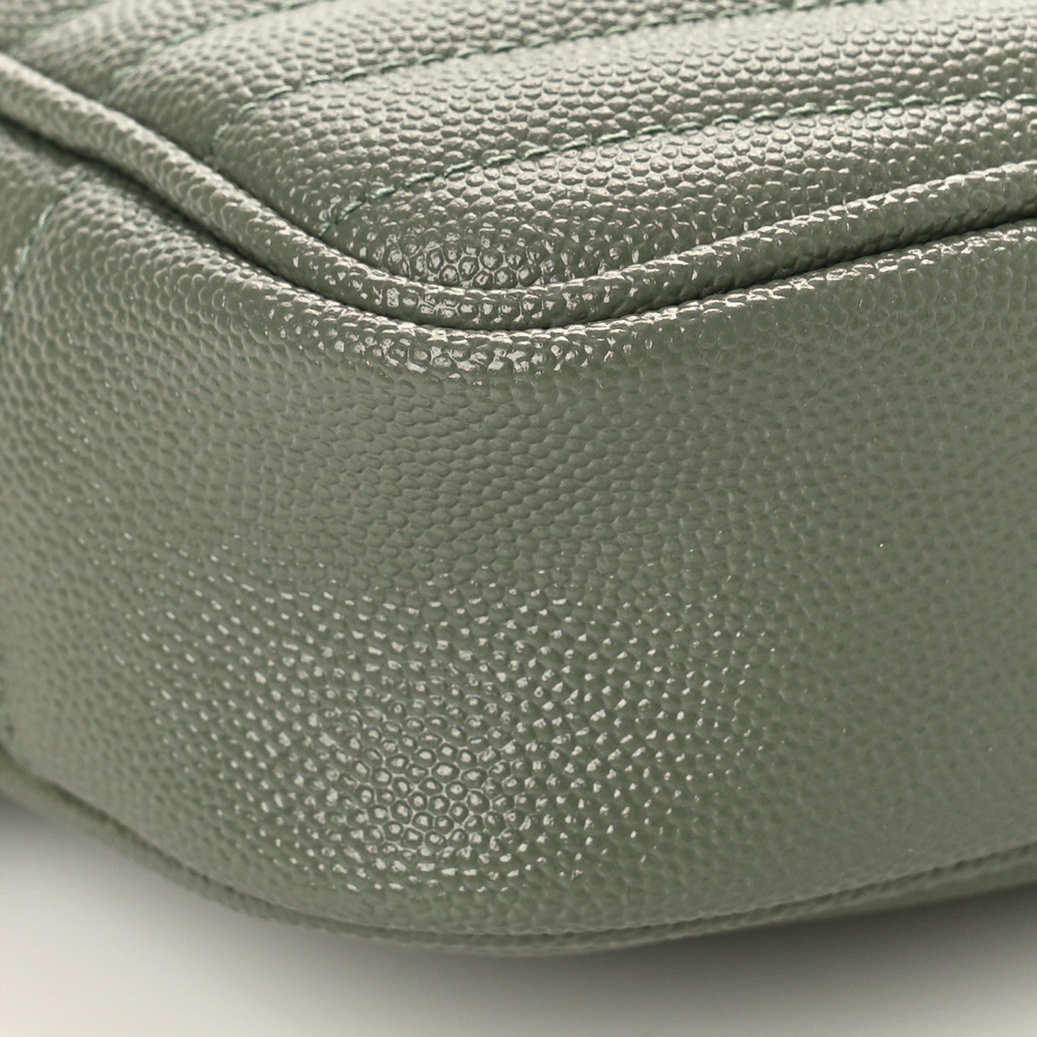 Saint Laurent Grain De Poudre Matelasse Monogram Mini Lou Camera Bag Light Sage 7 of 8