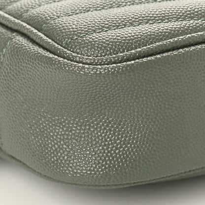 Saint Laurent Grain De Poudre Matelasse Monogram Mini Lou Camera Bag Light Sage 7 of 8