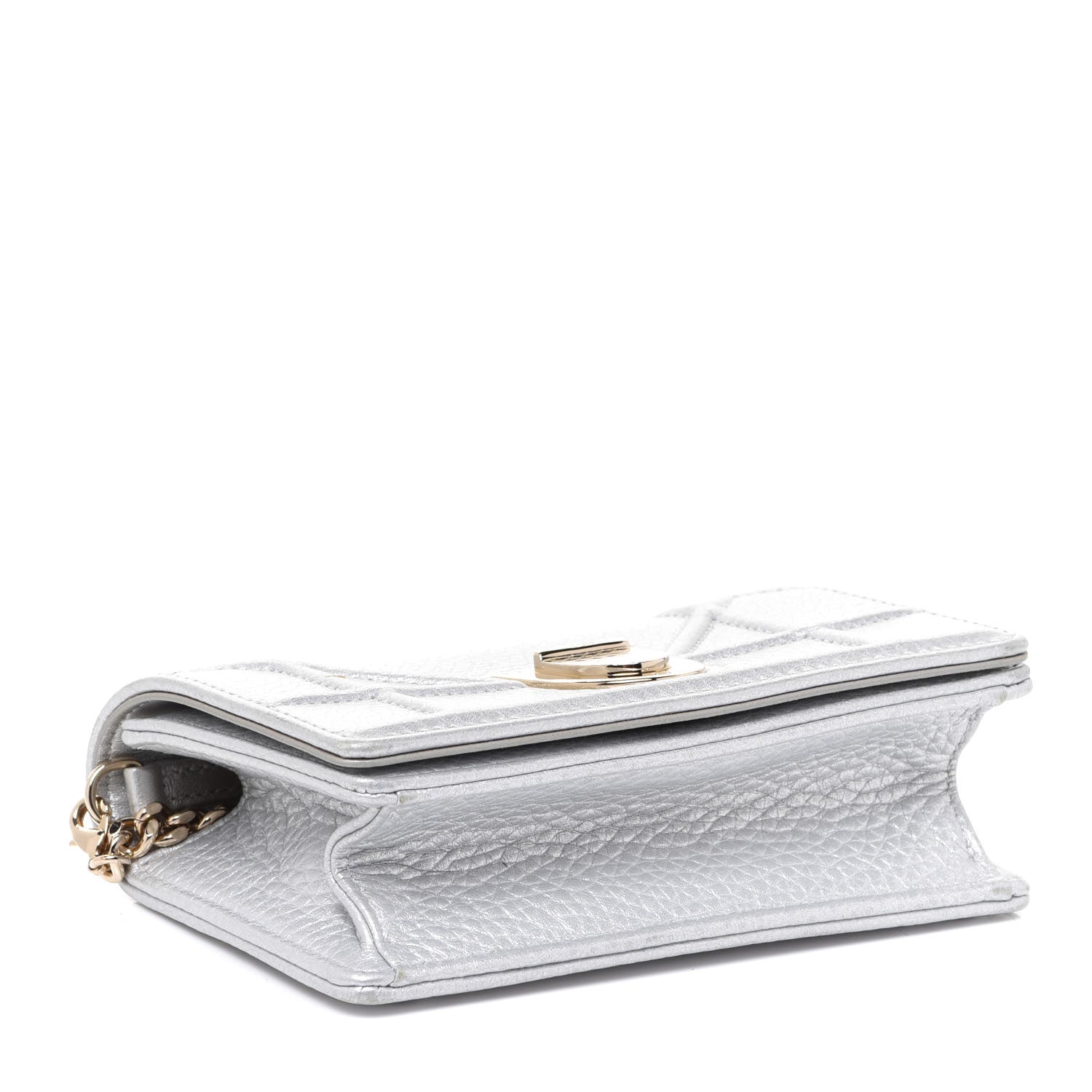 Christian Dior Metallic Grained Calfskin Baby Diorama Flap Bag Silver 4 of 8