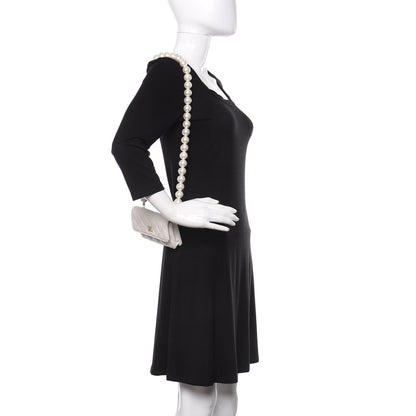 Chanel Calfskin Quilted Maxi Pearls Clutch With Chain White 2 of 12
