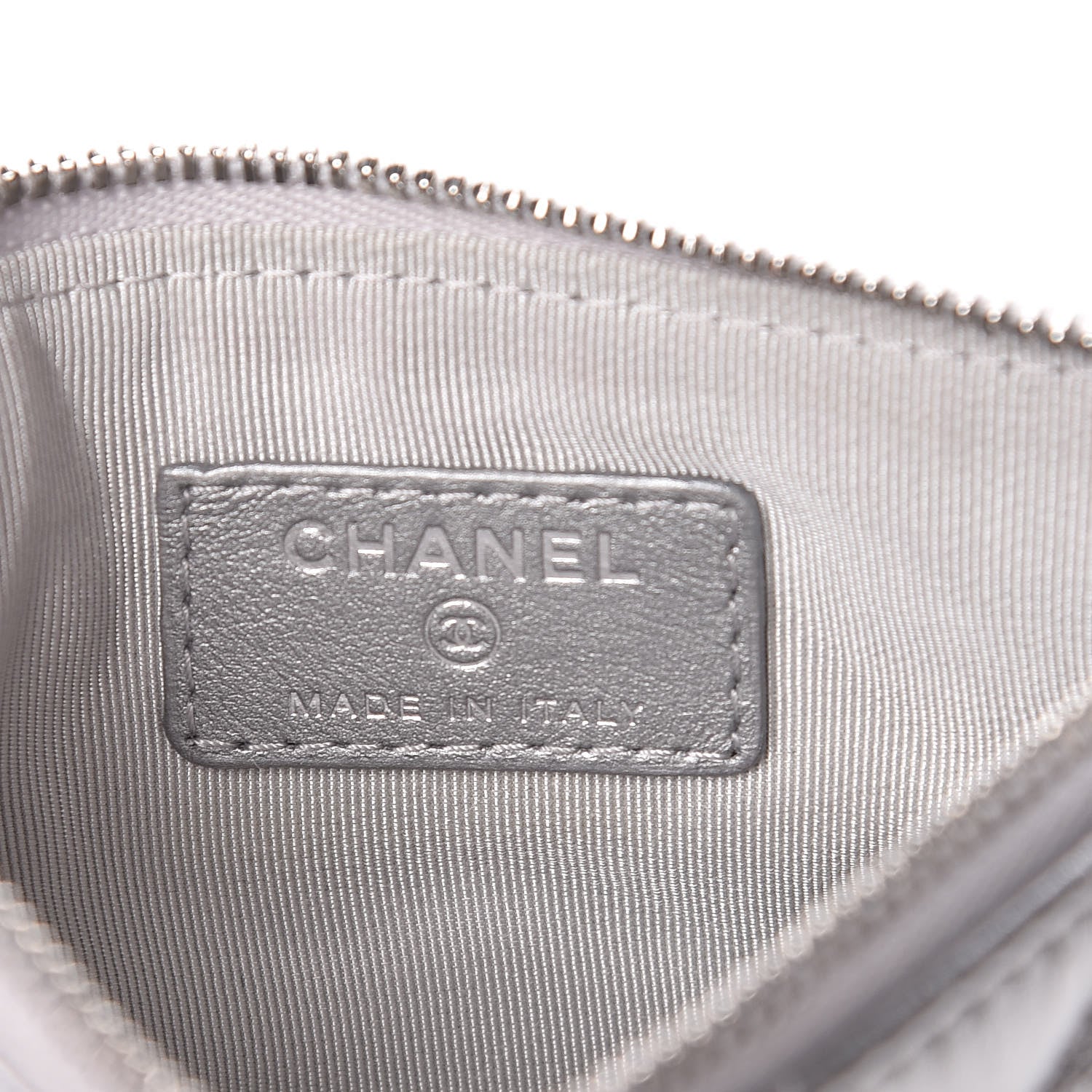 Chanel Metallic Calfskin Quilted Small Cosmo Cosmetic Case Silver 6 of 8