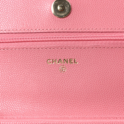 Chanel Caviar Quilted Wallet on Chain WOC Light Pink 6 of 11