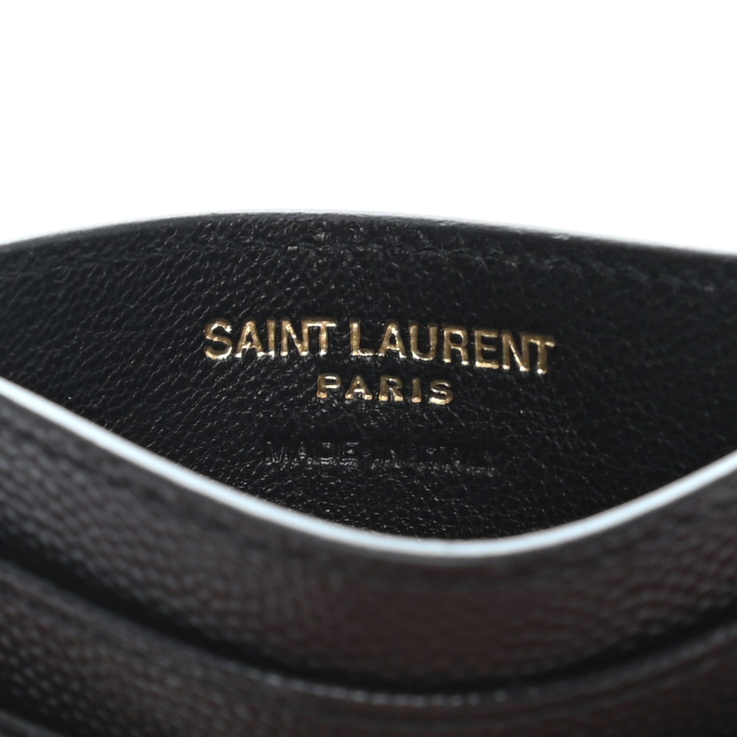 Saint Laurent Grain De Poudre Matelasse Chevron Monogram Credit Card Case Black 6 of 7