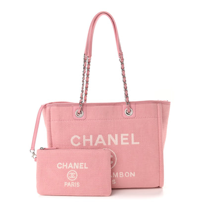 Chanel Mixed Fibers Small Deauville Tote Pink 1 of 10