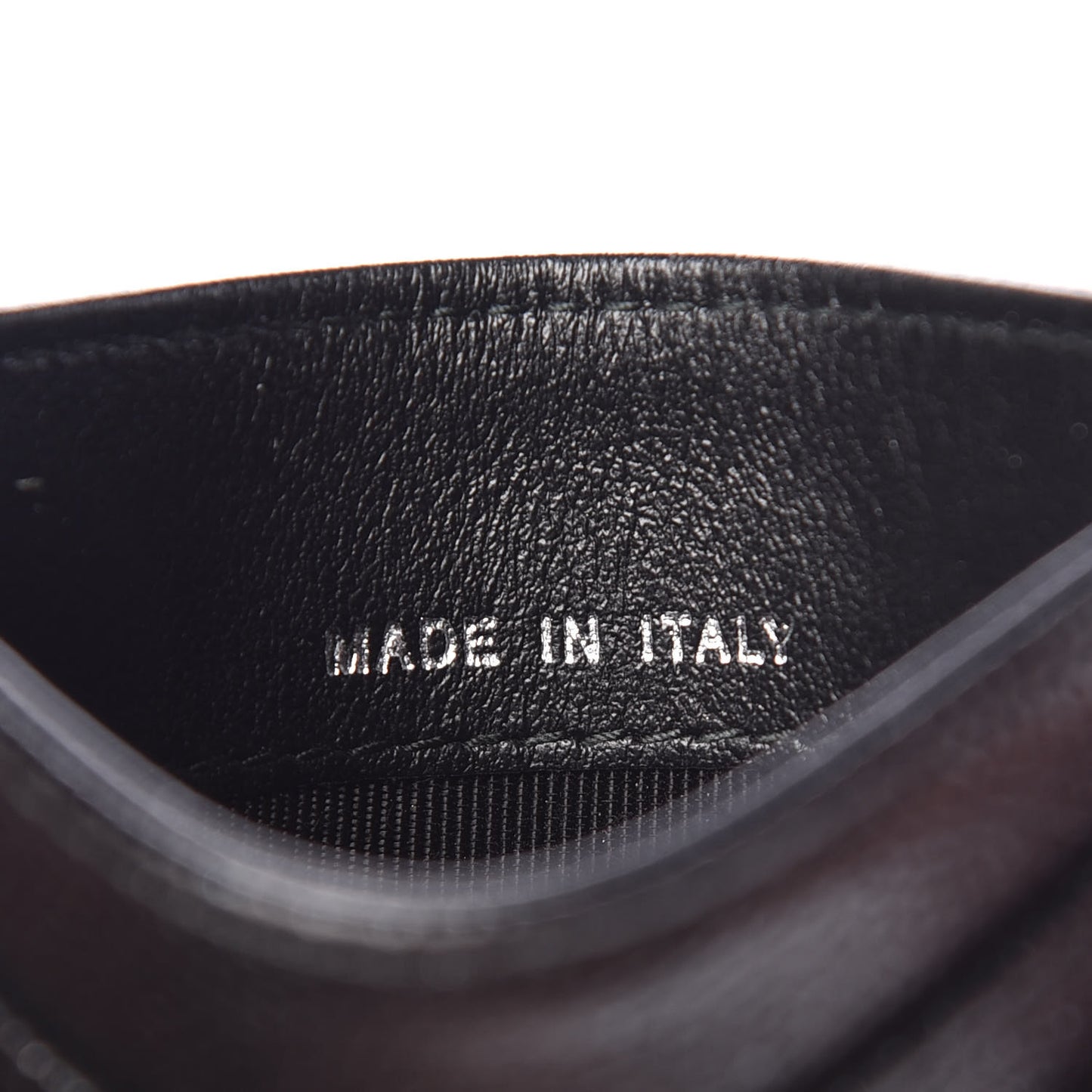 Iridescent Caviar Quilted Card Holder Black