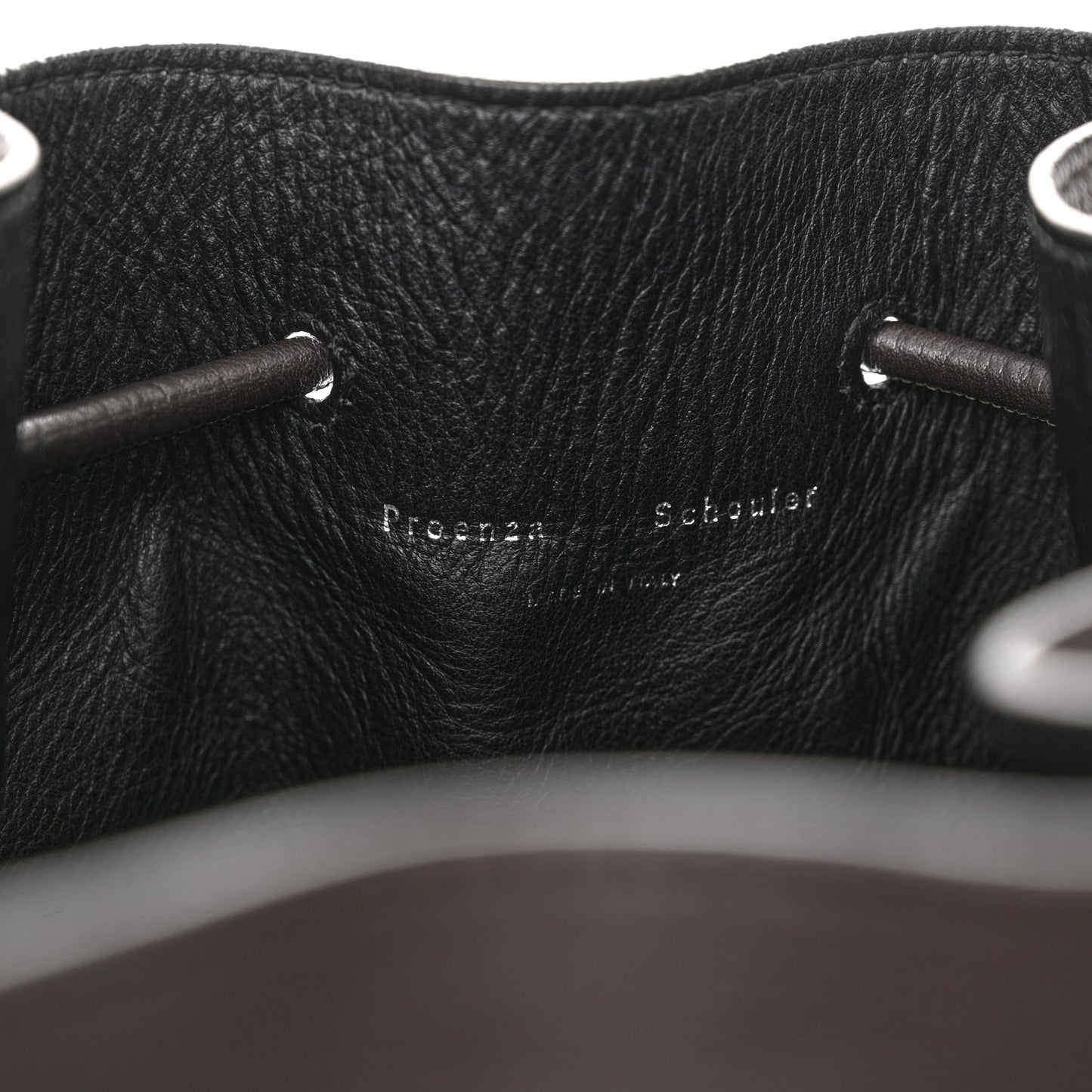 Calfskin Buffalo Large Bucket Bag Brown