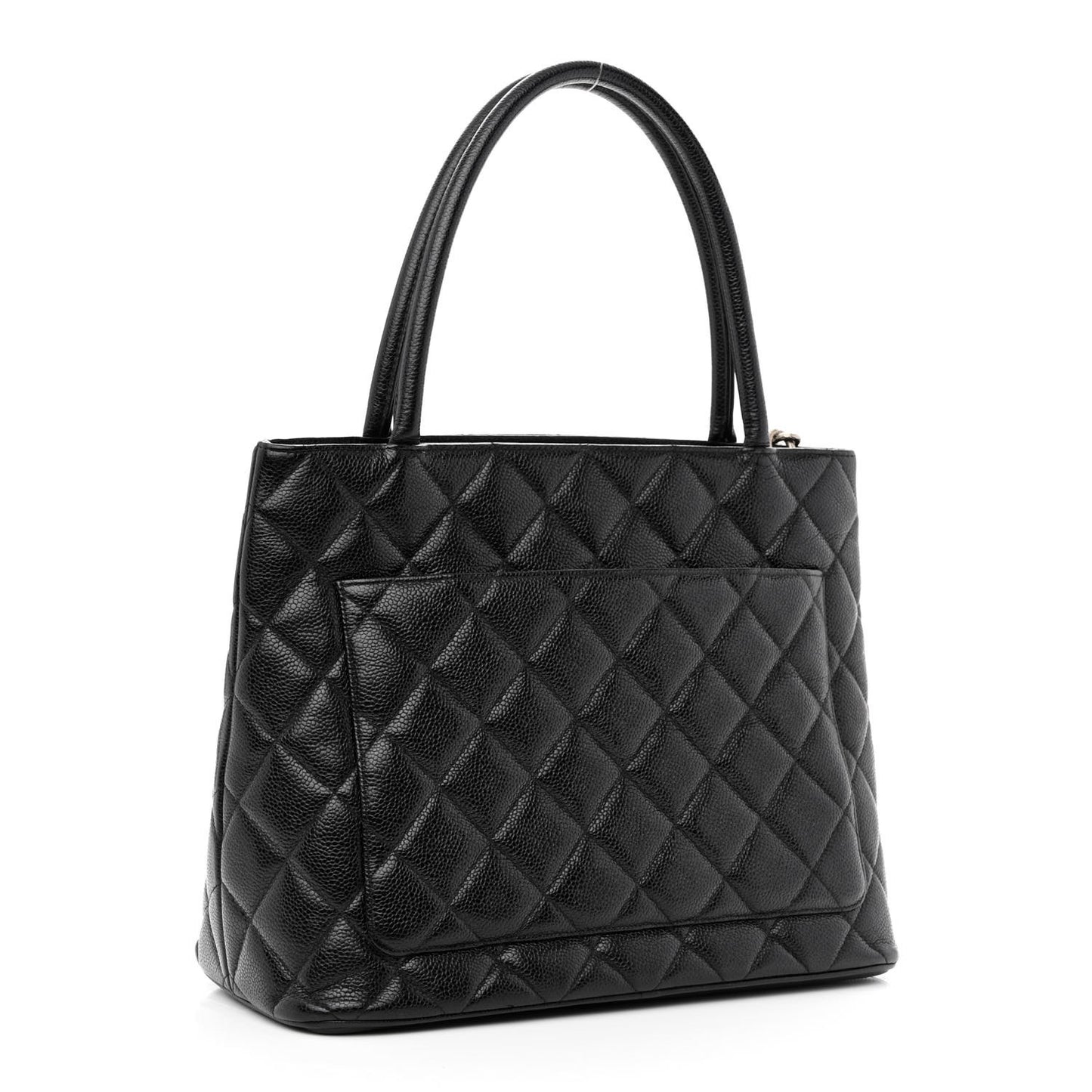 Caviar Quilted Medallion Tote Black