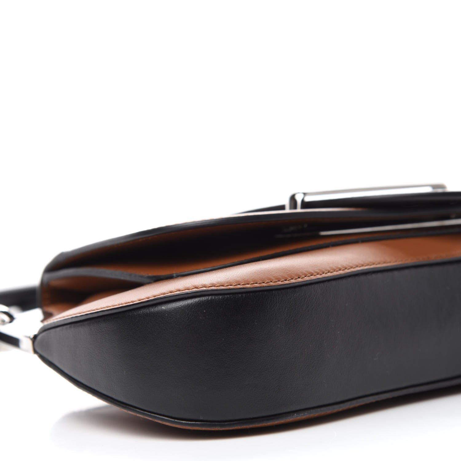 Prada City Calfskin Sidonie Shoulder Bag Black Cognac 6 of 9