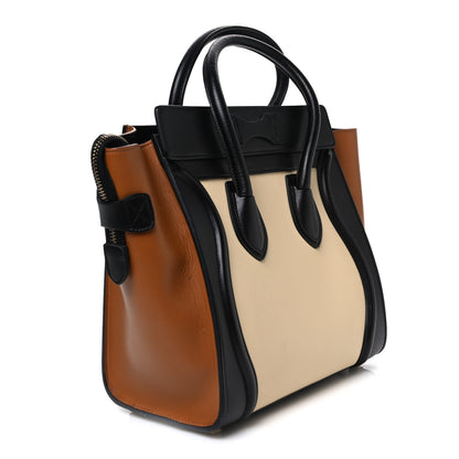Celine Smooth Calfskin Micro Bi-Color Luggage Black White Brown 3 of 10