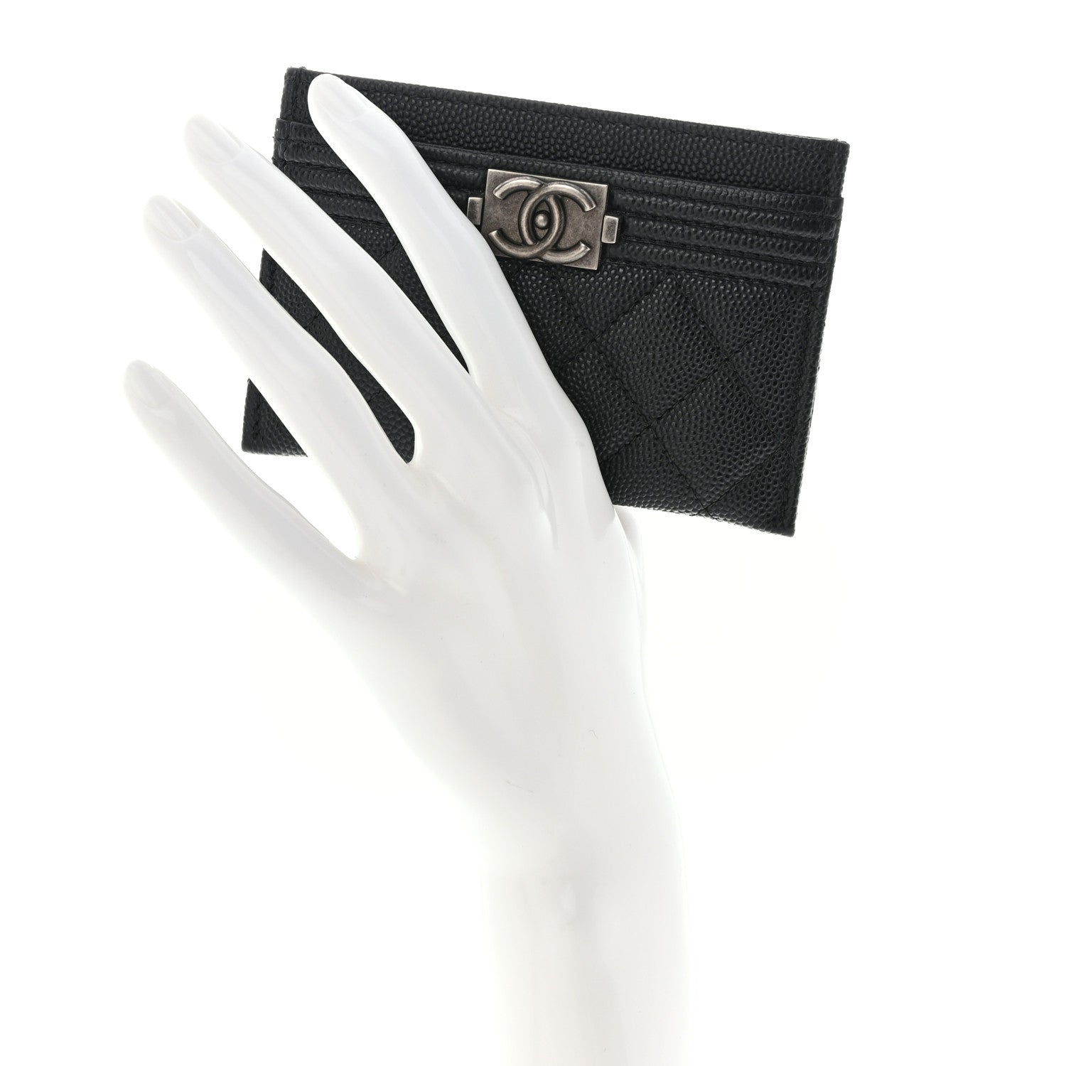 Chanel Caviar Quilted Boy Card Holder Black 2 of 9