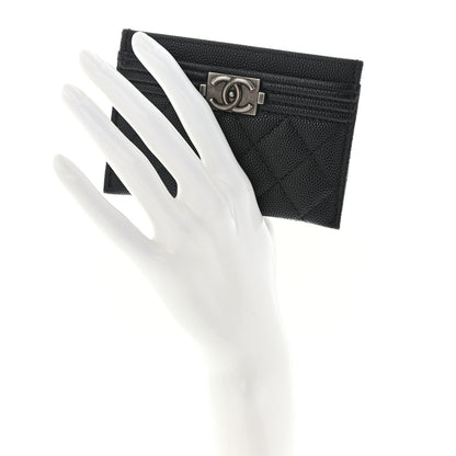 Chanel Caviar Quilted Boy Card Holder Black 2 of 9