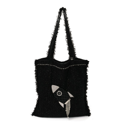 Chanel Tweed Resin Strass Large Robot Shopping Bag Black 1 of 9