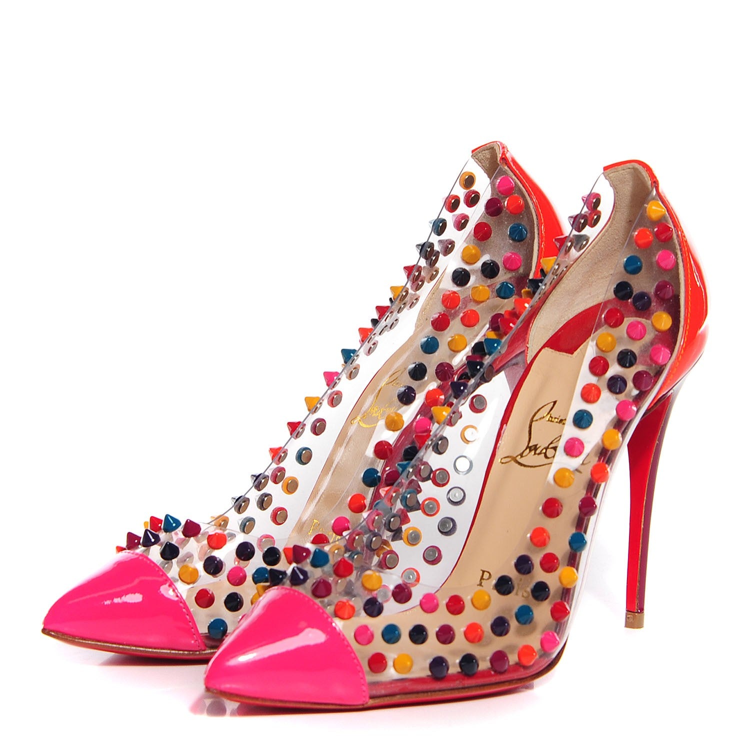 Christian Louboutin Patent Spiked Pigalle 120 Pumps 36 Multicolor 3 of 6