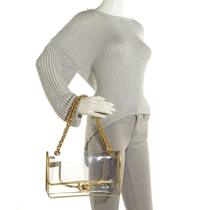 Chanel Vinyl Naked Classic Large Flap Gold 2 of 9