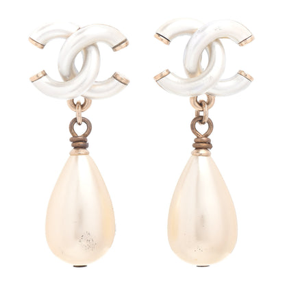 Chanel Pearl CC Drop Earrings Gold 1 of 4