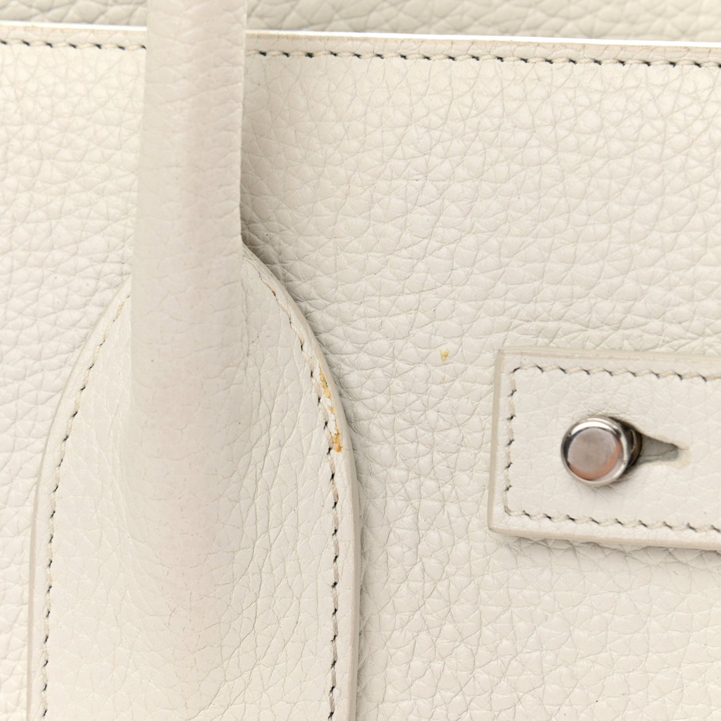 Grained Calfskin Small Supple Sac De Jour White