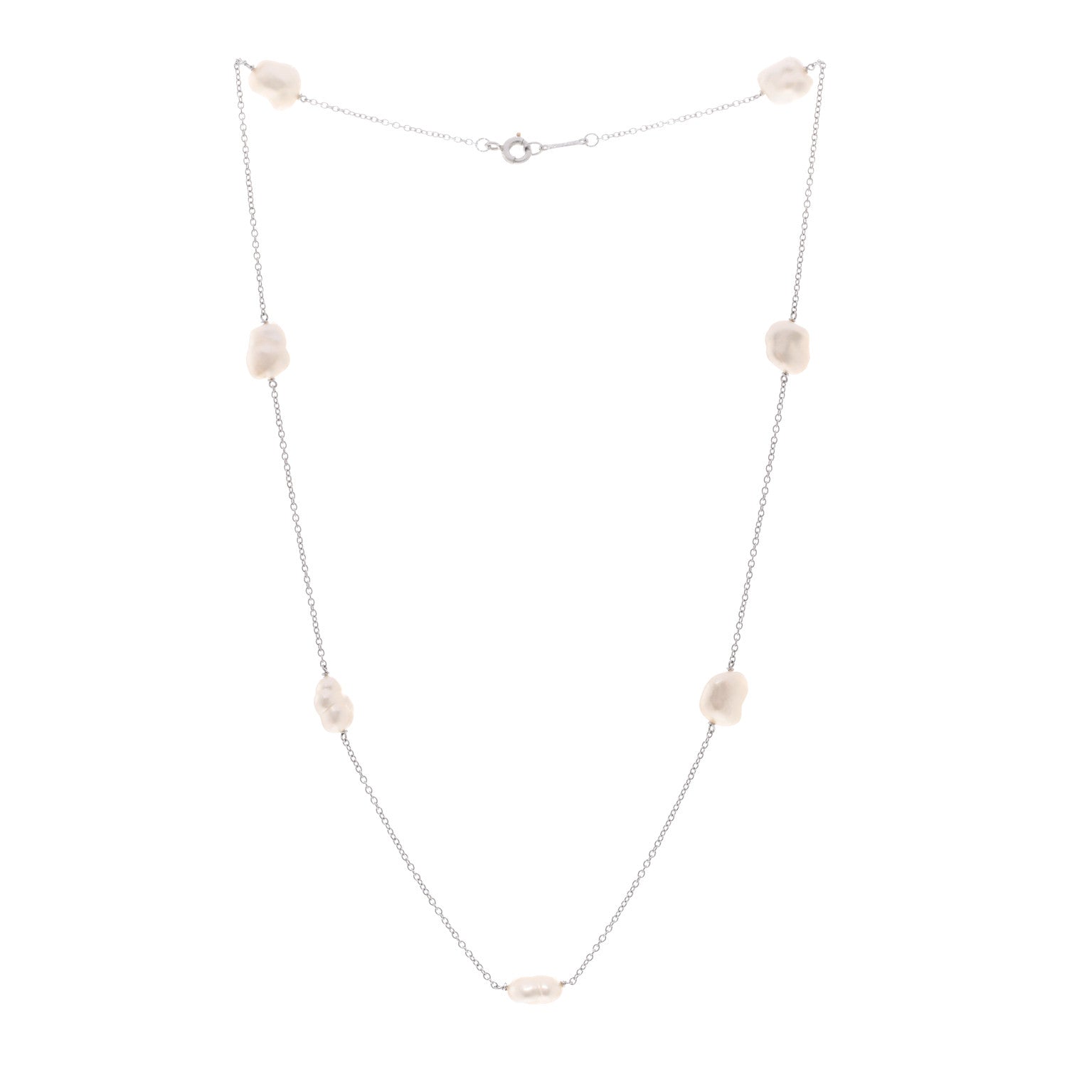 Tiffany Platinum Freshwater Cultured Pearl 6-7mm Elsa Peretti Pearls By The Yard Necklace 3 of 5