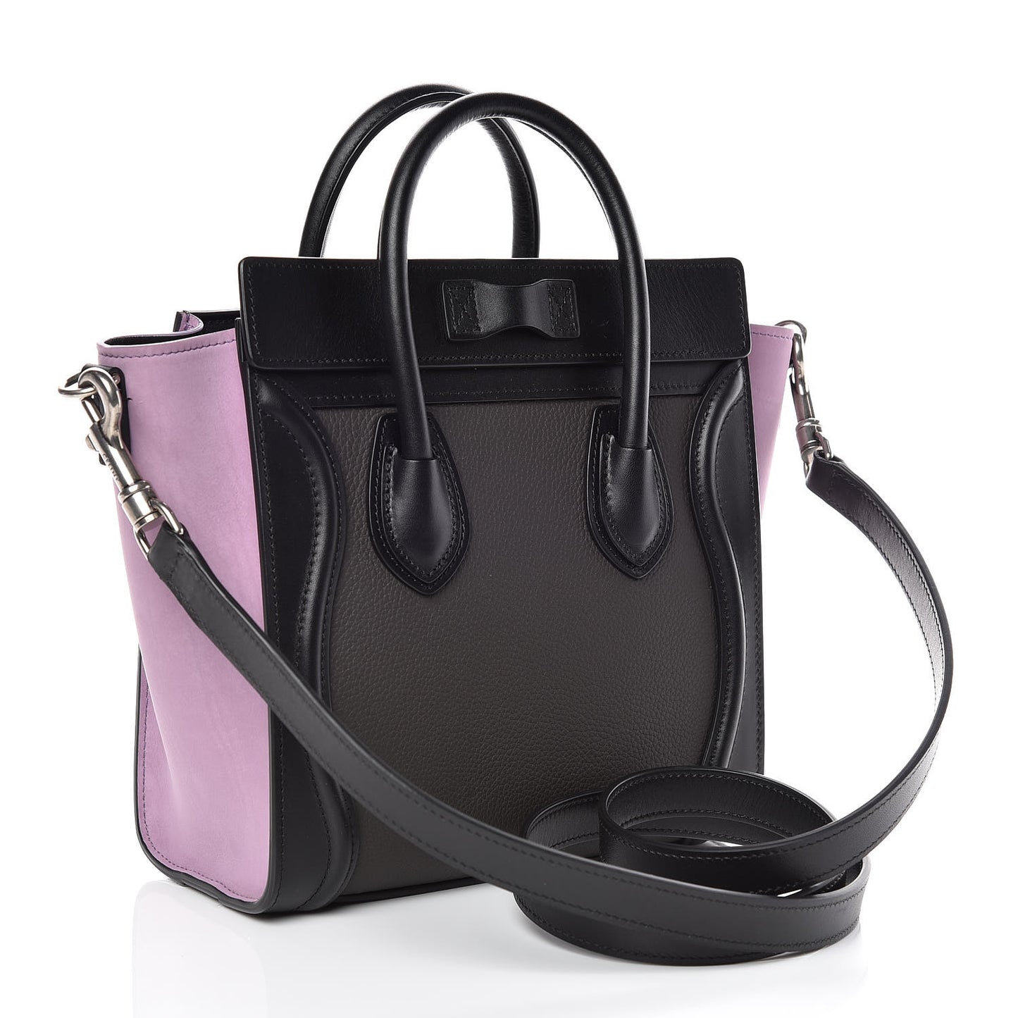 Baby Grained Calfskin Nubuck Tri-color Nano Luggage Anthracite