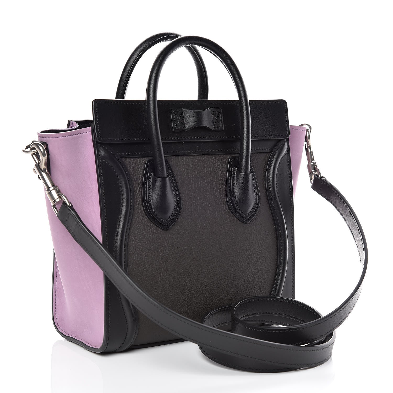 Celine Baby Grained Calfskin Nubuck Tri-color Nano Luggage Anthracite 4 of 10