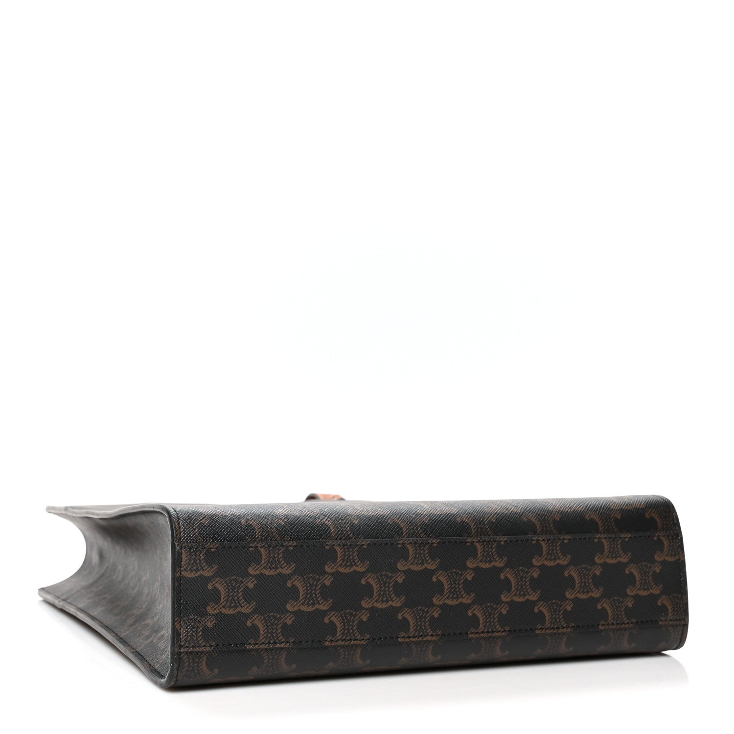 Celine Triomphe Canvas Calfskin Small Vertical Cabas Tan 4 of 9