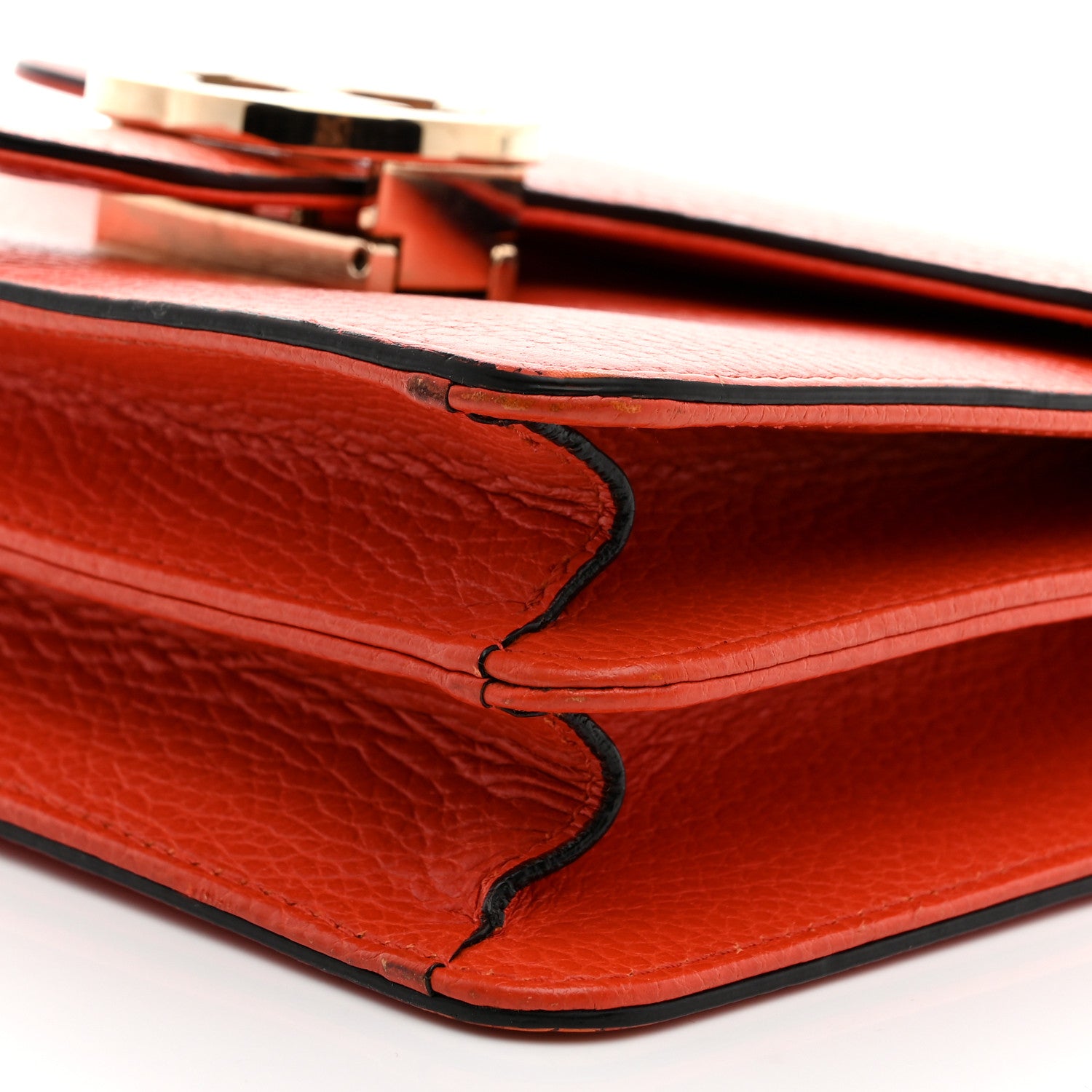 Gucci Dollar Calfskin Small Interlocking G Shoulder Bag Sun Orange 10 of 11