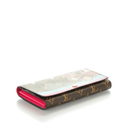 Louis Vuitton Monogram 2015 Christmas Animation Sarah Wallet Hibiscus 4 of 7