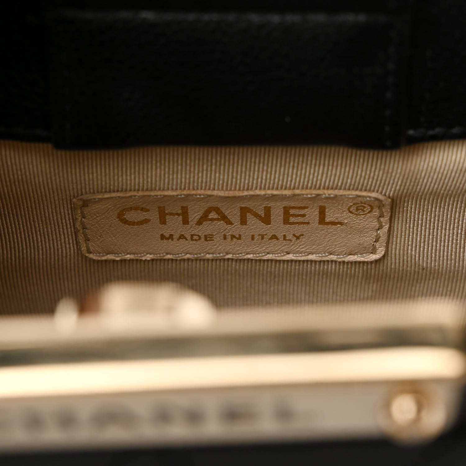 Chanel Grained Calfskin Stitched Mini Label Click Shopper Tote Black 6 of 10